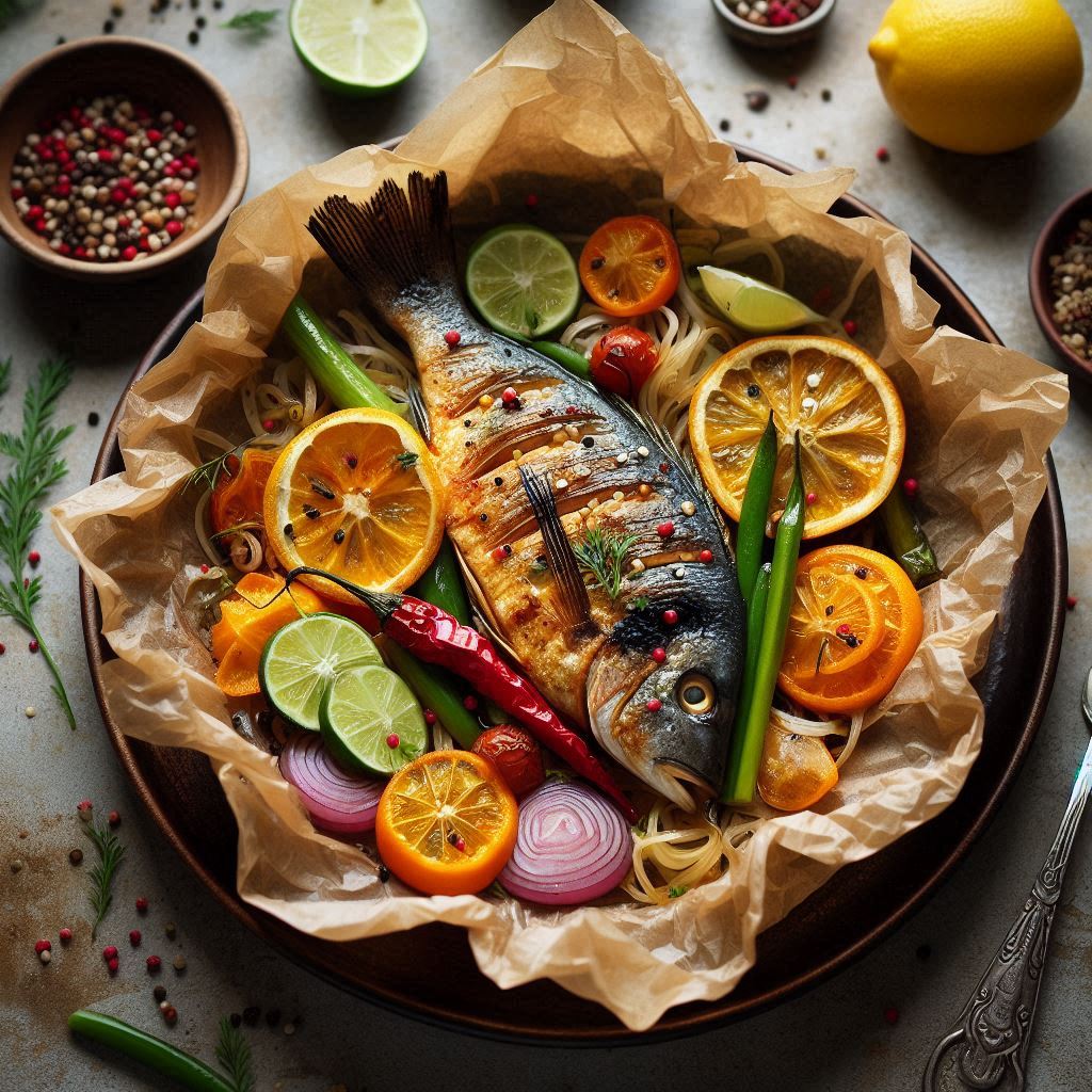 Fish en Papillote with OseOji Okpoo